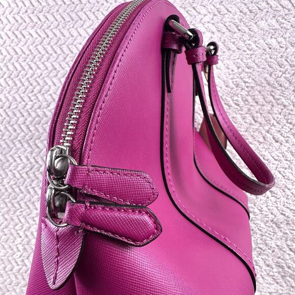 Coach F25671 Peyton Cora Dome Satchel Magenta Saffiano Leather Top Handle Bag - Picture 4 of 16